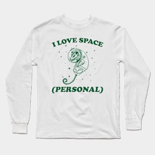 i love space ( personal ) - Retro Cartoon T Shirt, Possum Meme Long Sleeve T-Shirt